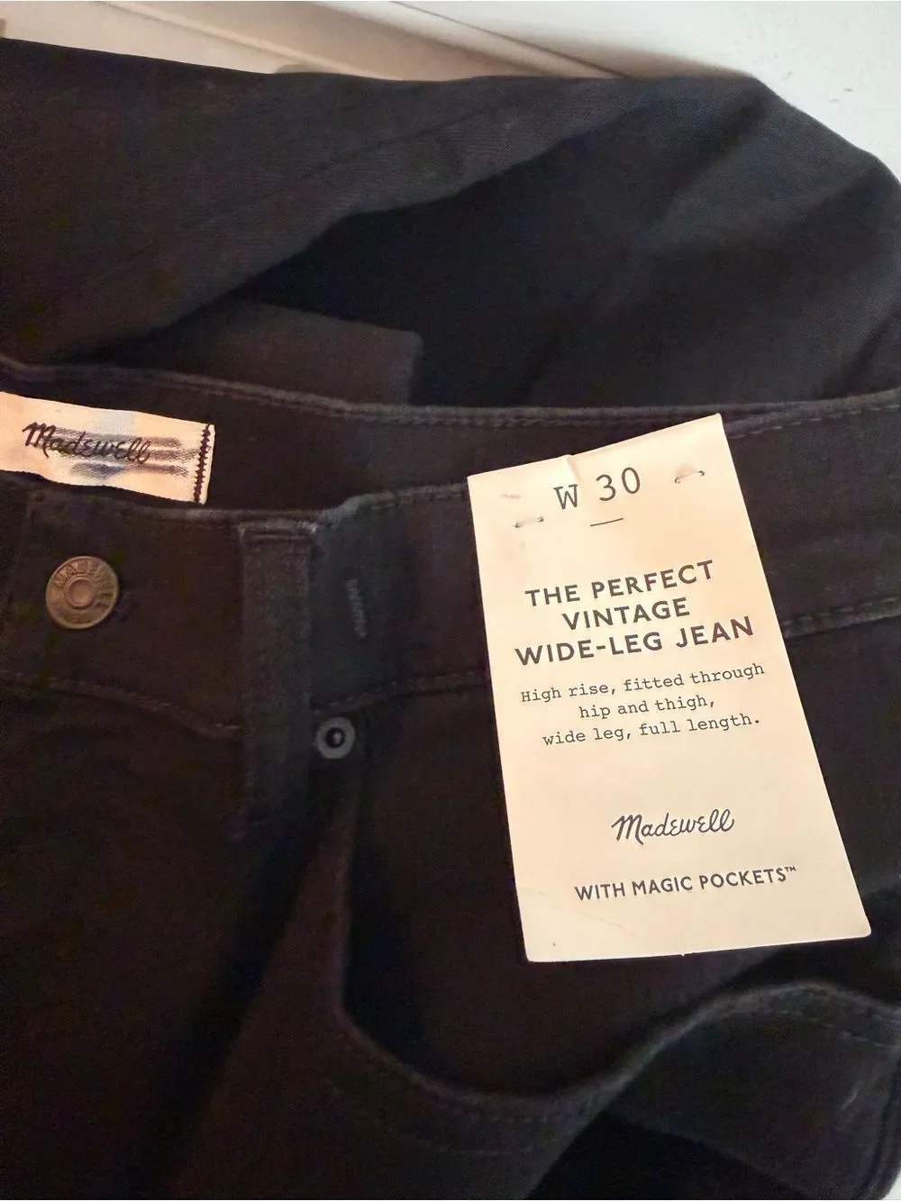 Madewell  The Perfect Vintage Wide-Leg Jean NWT Size 30